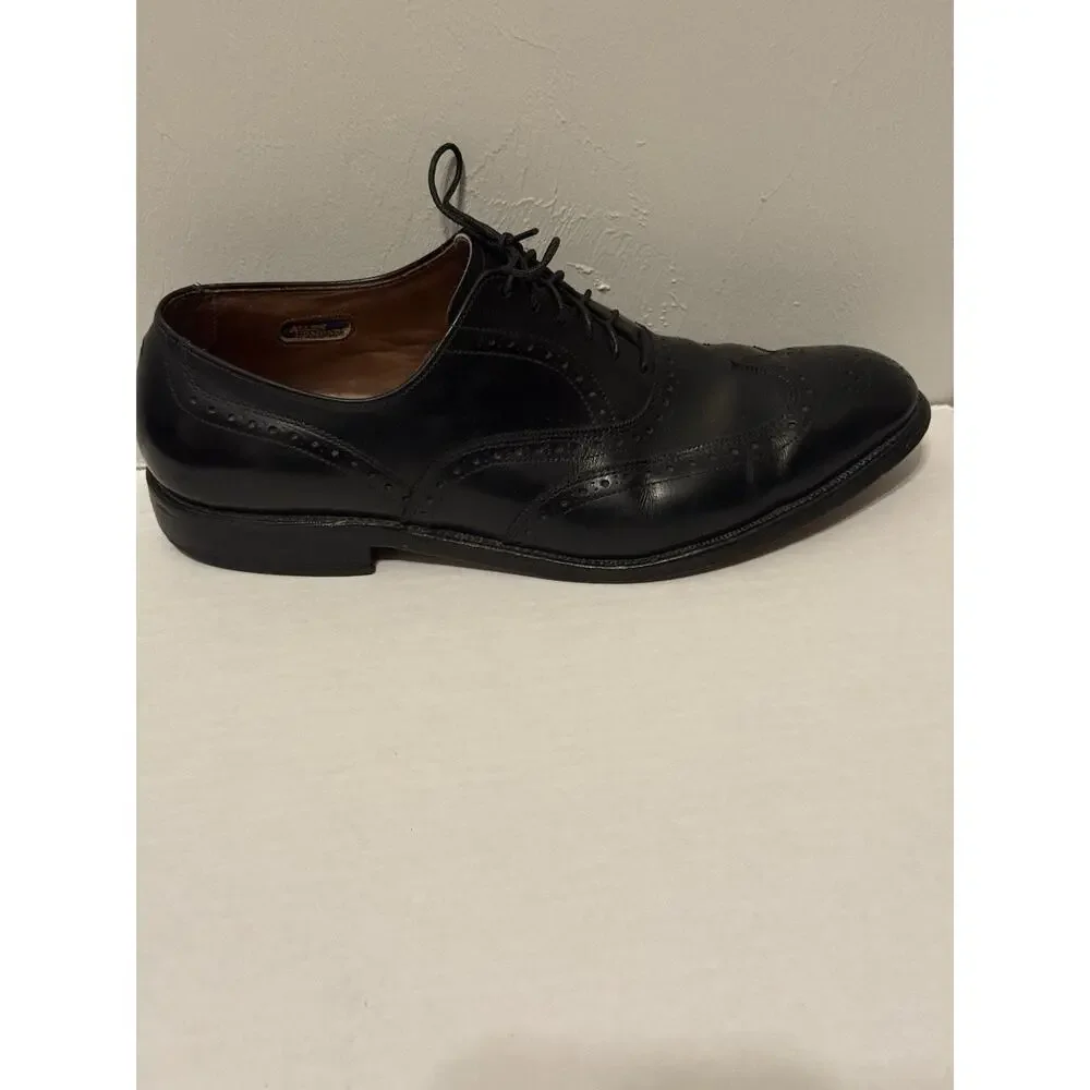 Allen Edmonds Chester Shoes Mens 10 D Wingtip Oxford Luxury Black Leather Dress - Picture 2 of 10